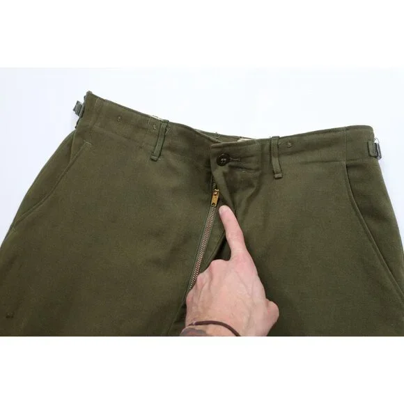 Vtg 50s Korean War Mens Medium Distressed Wool M1951 Field Trousers Pants USA